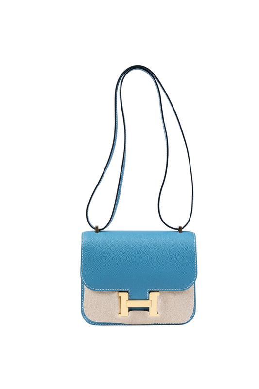 HERMÈS CONSTANCE 24 BLUE JEAN GOLD HARDWARE STAMP W