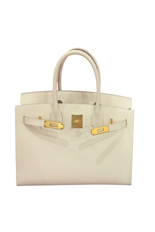 HERMÈS BIRKIN 30 SELLIER CRAIE GOLD HARDWARE STAMP U
