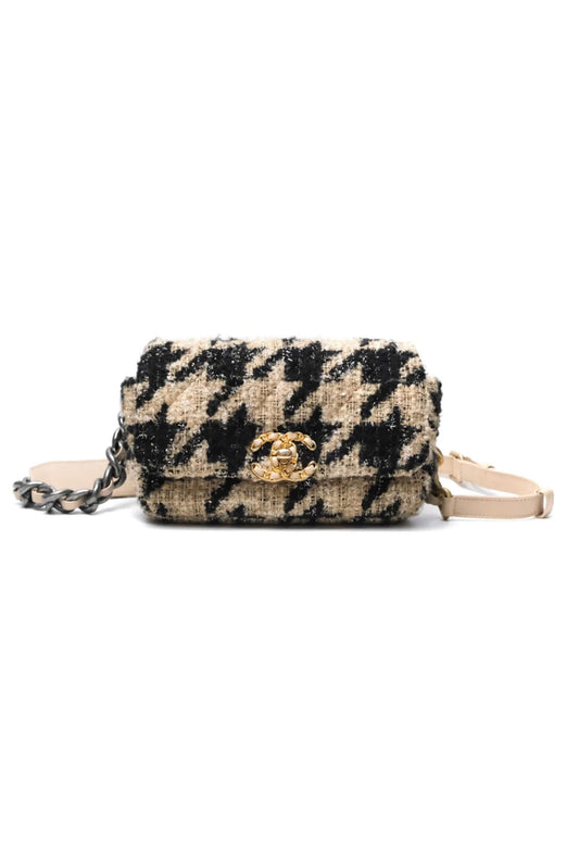 CHANEL 19 HOUNDSTOOTH TWEED BELT BAG