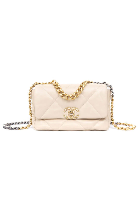CHANEL 19 SMALL BEIGE MIXED HARDWARE