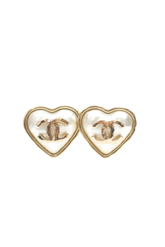 CHANEL CC HEART EARINGS