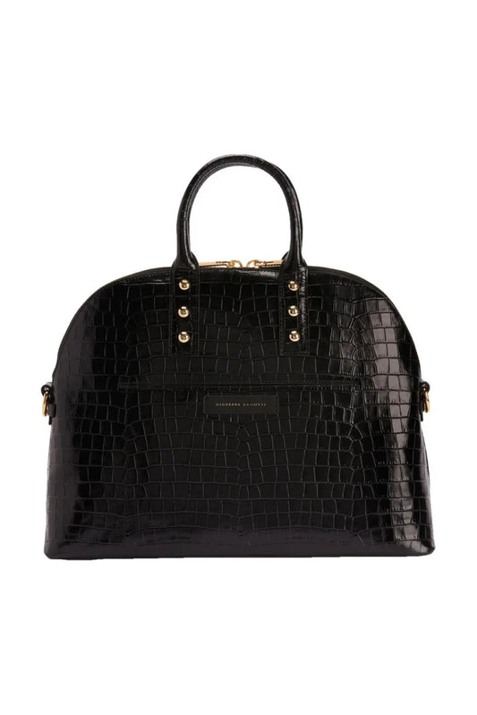 GIUSEPPE ZANOTTI CROCODILE-EMBOSSED EFFECT SHOULDER BAG