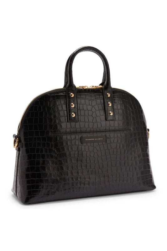 GIUSEPPE ZANOTTI CROCODILE-EMBOSSED EFFECT SHOULDER BAG