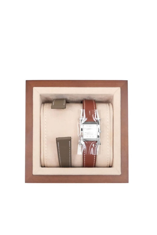 HERMÈS HEURE H SMALL MODEL 25 MM WATCH WITH DIAMONDS