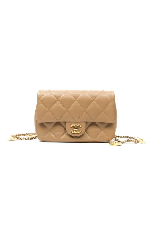 CHANEL MINI FLAP BAG WITH CC HEART CHARM