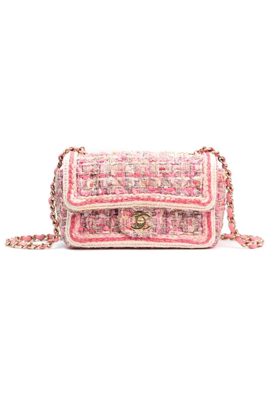 CHANEL MINI TWEED BRAID FLAP BAG RECTANGULAR