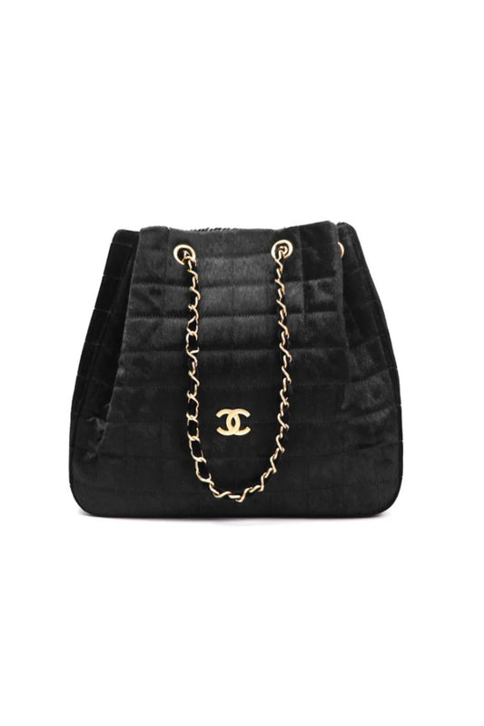 CHANEL PONY HAIR CHOCOLATE BAR TOTE