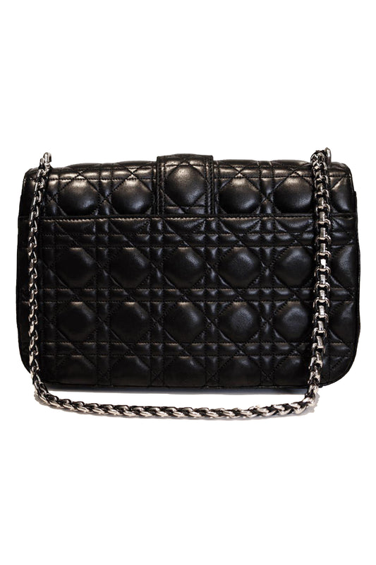 DIOR MISS DIOR SHOULDER BAG LAMBSKIN CANNAGE NEGRO - (SHW)
