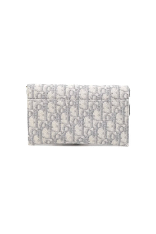 CHRISTIAN DIOR SADDLE CHAIN  POUCH OBLIQUE JACQUARD GRIS