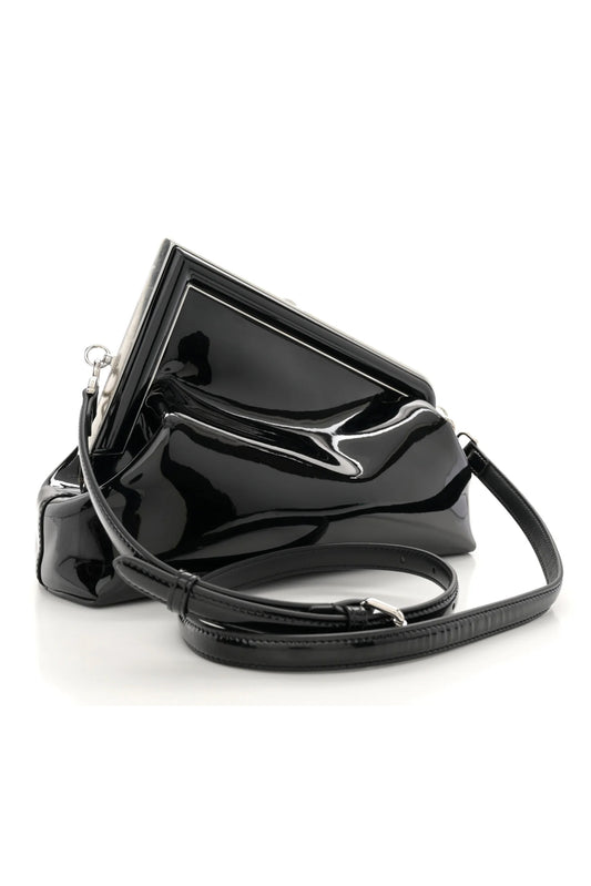 FENDI FIRST MIDI BAG PATENT LEATHER (SHW) NEGRO