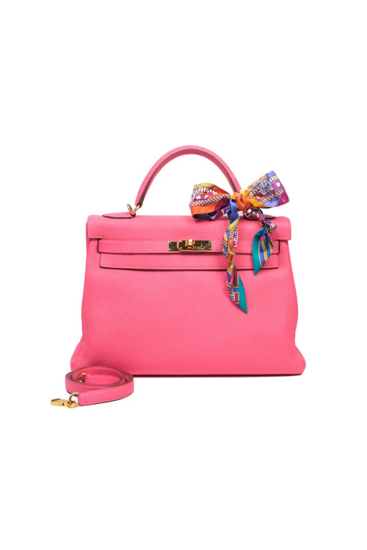 BOLSO HERMÈS KELLY 32 RETOURNE ROSE AZALÉE