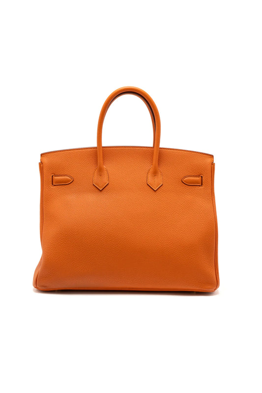 HERMÈS BIRKIN 35 TOGO NARANJA GHW - STAMP SQUARE M