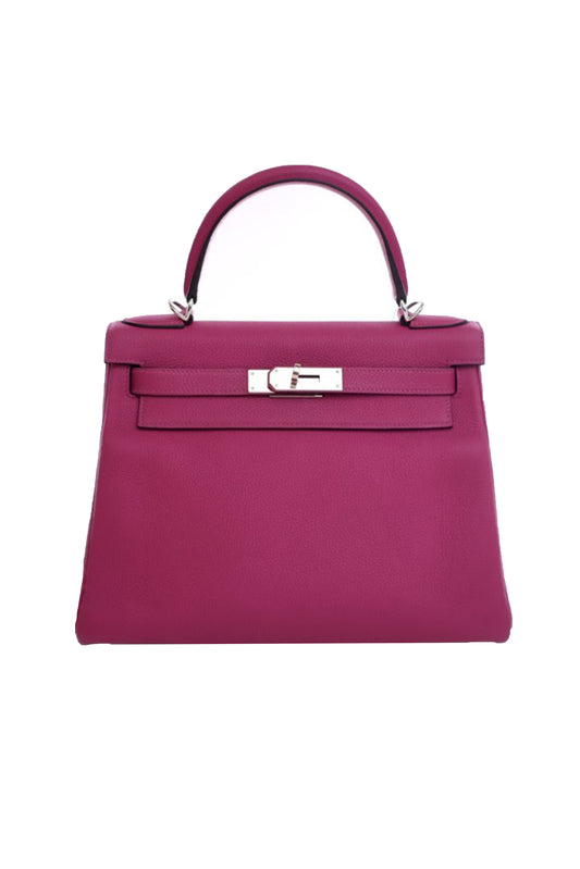 HERMÈS KELLY 28 TOGO ROSE POURPRE -  (PHW) SELLO A
