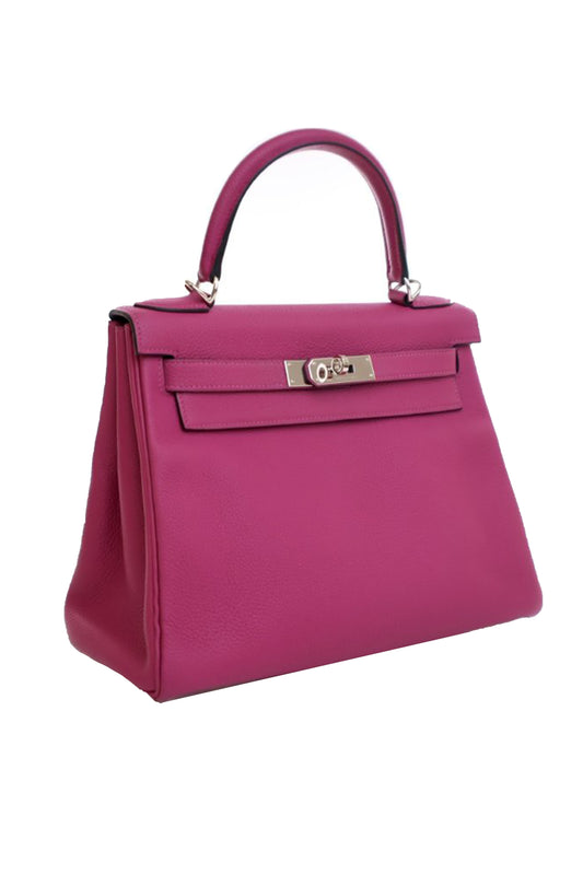 HERMÈS KELLY 28 TOGO ROSE POURPRE -  (PHW) SELLO A