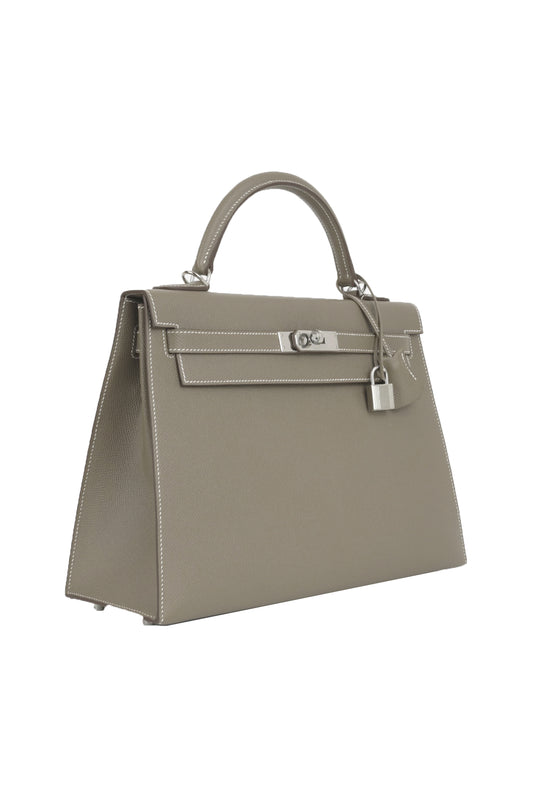 HERMÈS KELLY 32 SELLIER EPSOM EUTOPE - (PHW) SELLO N