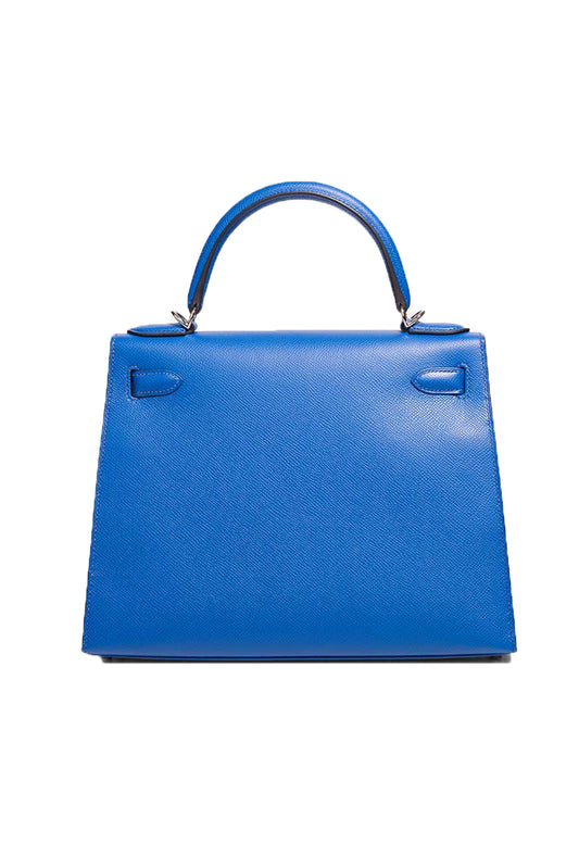 HERMÈS KELLY 28 BLUE IZMIR EPSOM PHW - STAMP SQUARE O