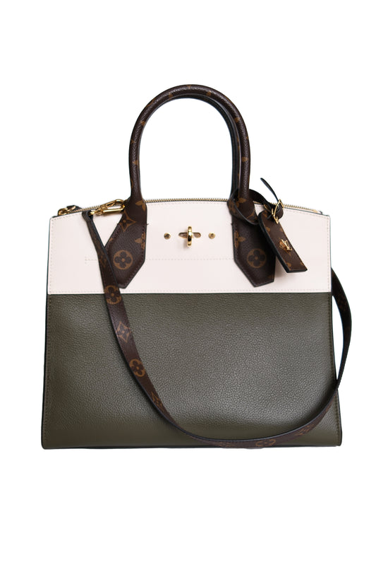 BOLSO LOUIS VUITTON CITY STREAMER MM CALFSKIN KAKI/BLANCO