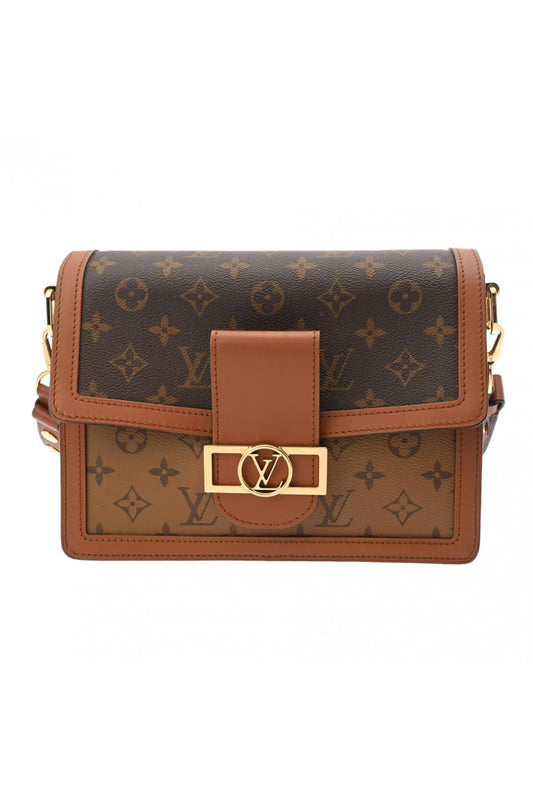 BOLSO LOUIS VUITTON DAUPHINE MM MONOGRAM CANVAS & CARAMEL LEATHER - (GHW)