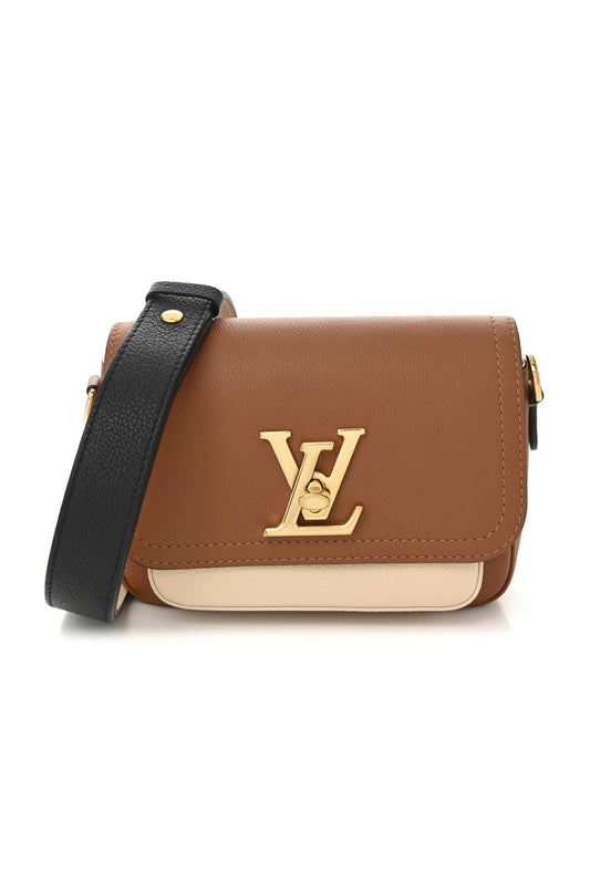 BOLSO LOUIS VUITTON LOCKME TENDER MARRÓN/CREMA - (GHW)