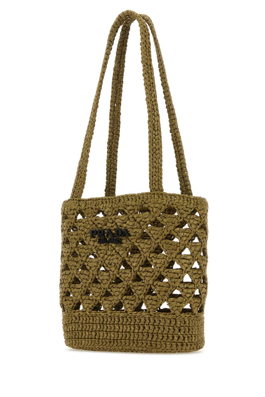 PRADA STRUCTURED OPEN WEAVE TOTE BAG