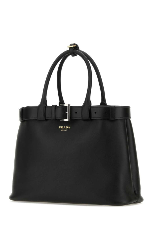 PRADA LARGE BELTED LEATHER HANDBAG