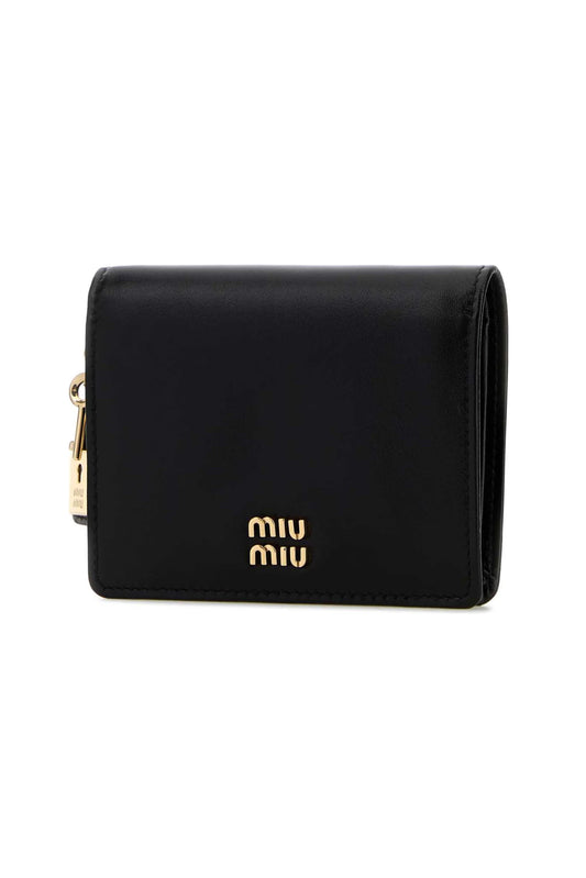 MIU MIU BLACK LEATHER WALLET NEGRO