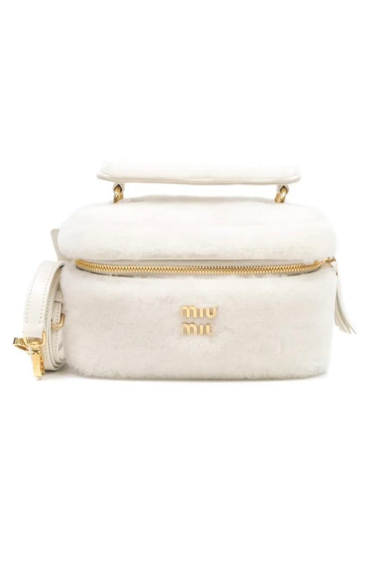 MIU MIU SHEARLING VANITY BAG BLANCO - (GHW)