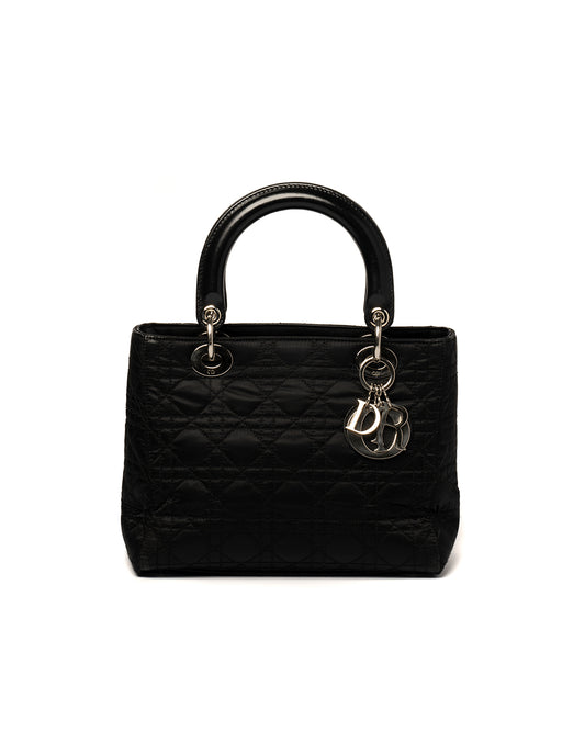 CHRISTIAN DIOR CANNAGE TOTE BLACK FABRIC