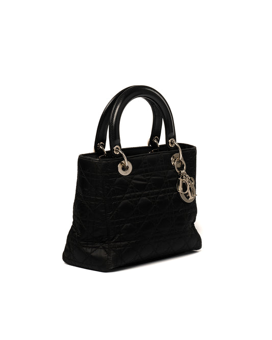 CHRISTIAN DIOR CANNAGE TOTE BLACK FABRIC
