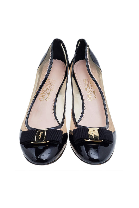 PUMPS SALVATORE FERRAGAMO MY CHARM VARA BOW NEGROS