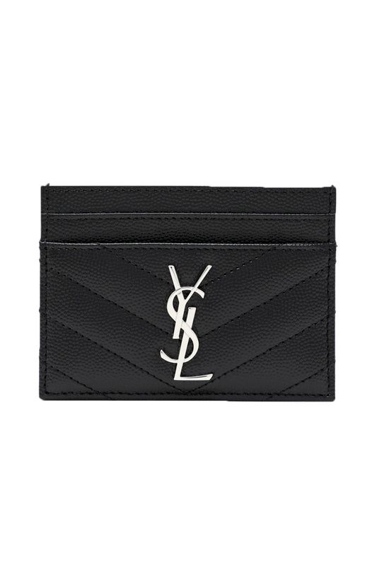 SAINT LAURENT CASSANDRE CARD HOLDER NEGRO