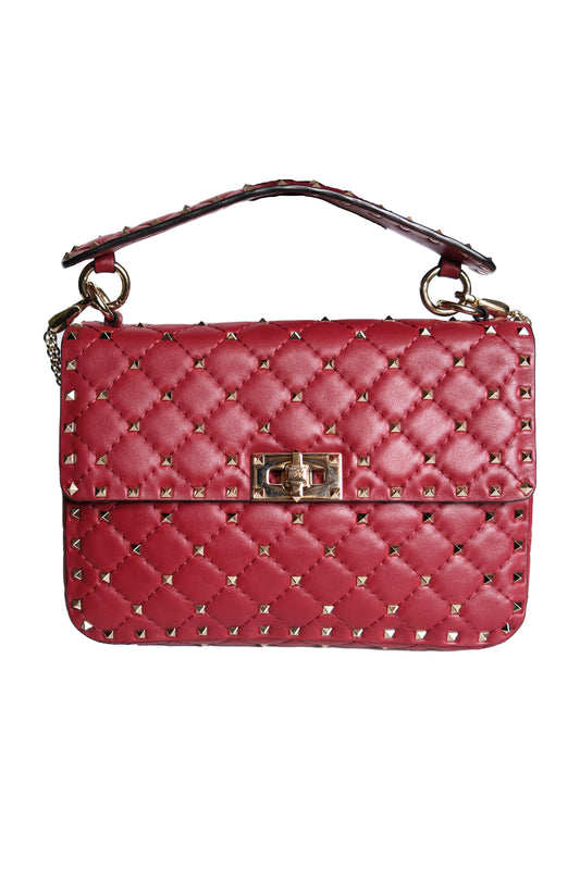 BOLSO VALENTINO GARAVANI ROCKSTUD SPIKE MEDIANO ROJO
