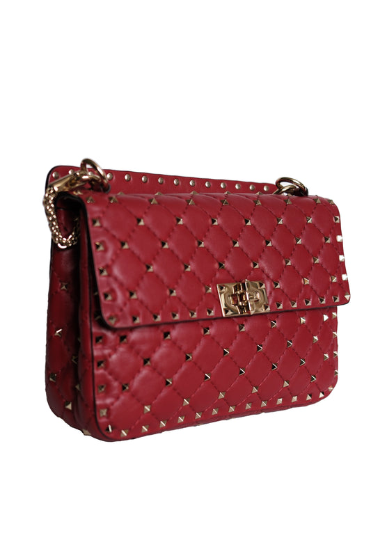 BOLSO VALENTINO GARAVANI ROCKSTUD SPIKE MEDIANO ROJO
