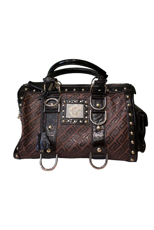 VERSACE MEDUSA VINTAGE BOWLING BAG MARRÓN