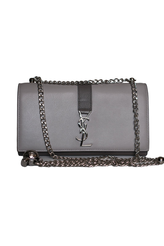 WALLET ON CHAIN RE-WORKED SAINT LAURENT MONOGRAM FLAP WALLET (ISETAN EXCLUSIVE) GRIS