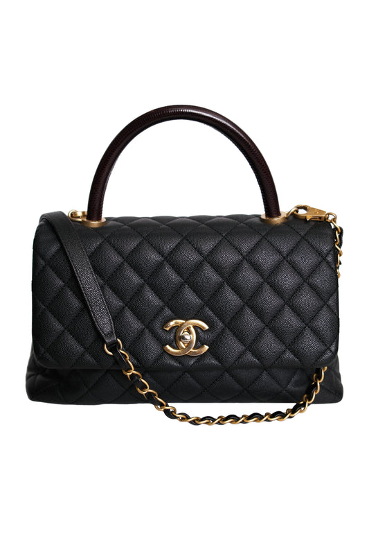 BOLSO CHANEL COCO HANDLE MEDIANO CAVIAR NEGRO